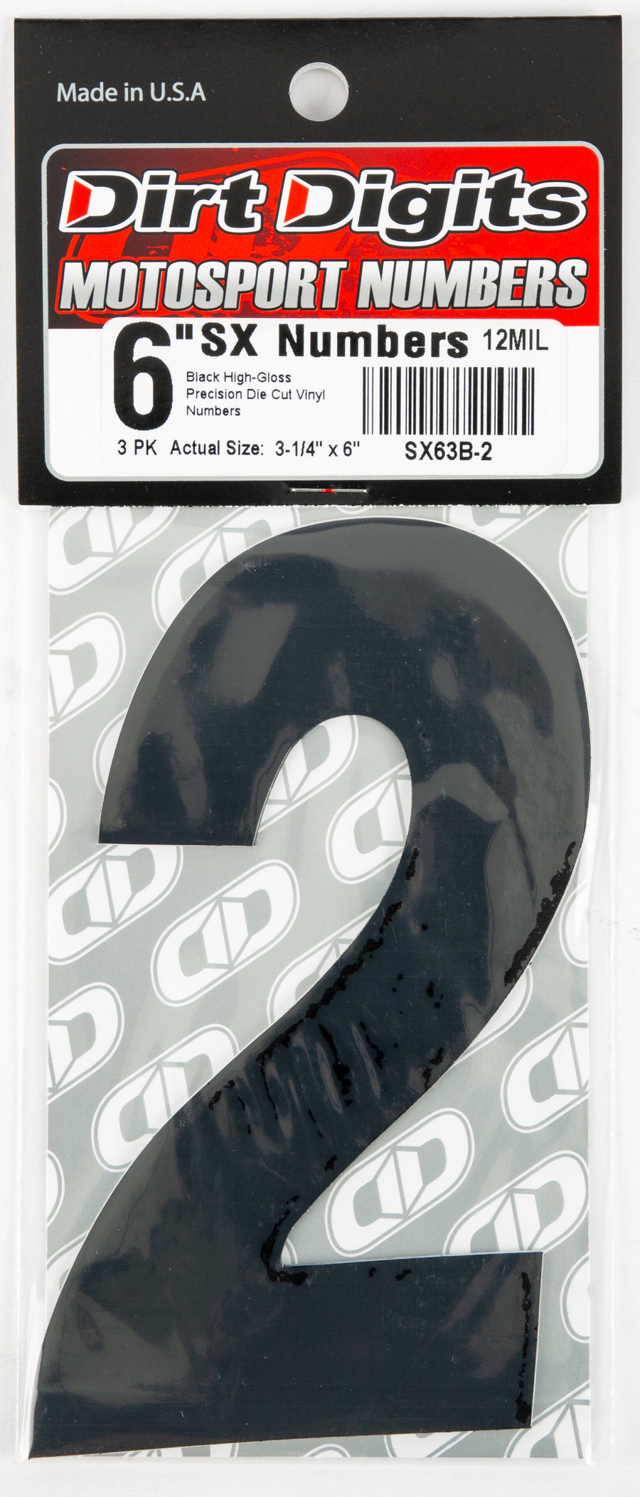 #2 6" BLACK SUPER X DIGITS 3/PK