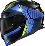 RYZER FULL-FACE HELMET SWITCH BLUE/HI-VIZ SM