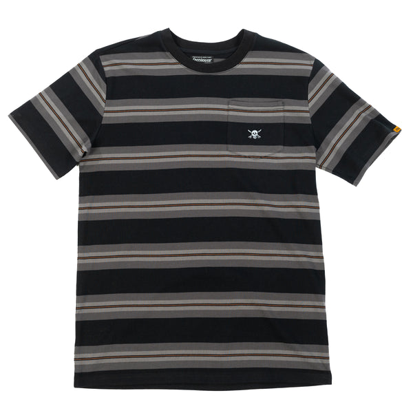 RUFUS STRIPE  TEE BLK/GRY 2X