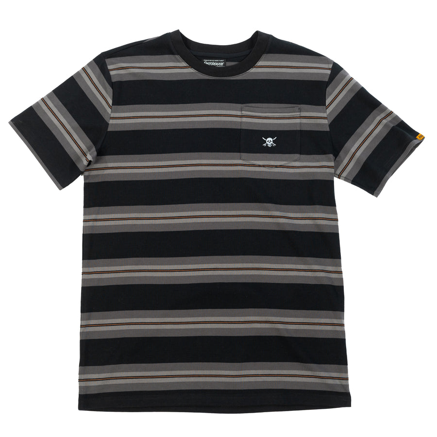 RUFUS STRIPE  TEE BLK/GRY 2X