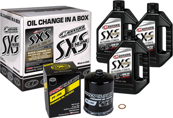 SXS OIL QUICK CHANGE KIT 10W50 WITH BLACK OIL FILTER | 90-219013