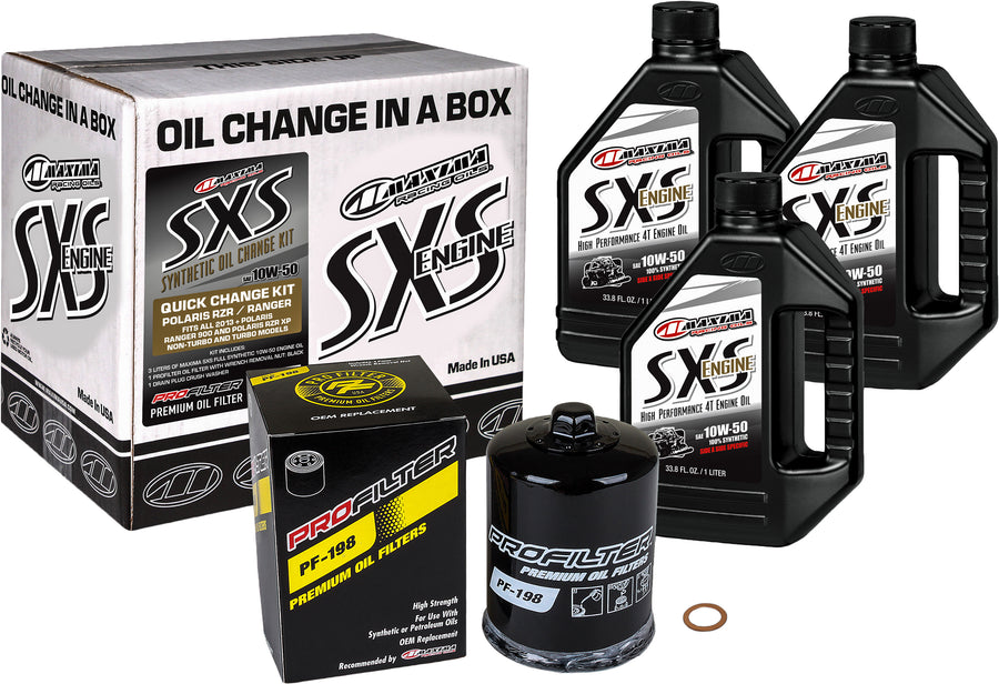 SXS OIL QUICK CHANGE KIT 10W50 WITH BLACK OIL FILTER | 90-219013