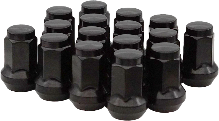 LUG NUTS BLACK POL 3/8"-24 60  TAPERED 16/PK
