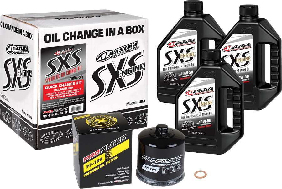 SXS OIL QUICK CHANGE KIT 10W50 WITH BLACK OIL FILTER | 90-219013-TXP
