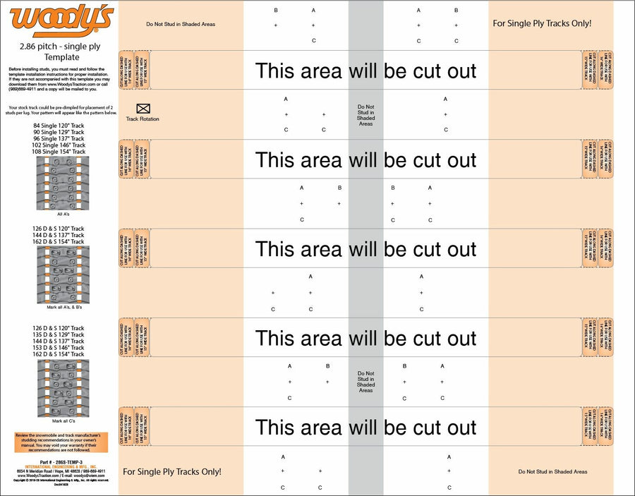 2.86" Pitch Single Ply Template