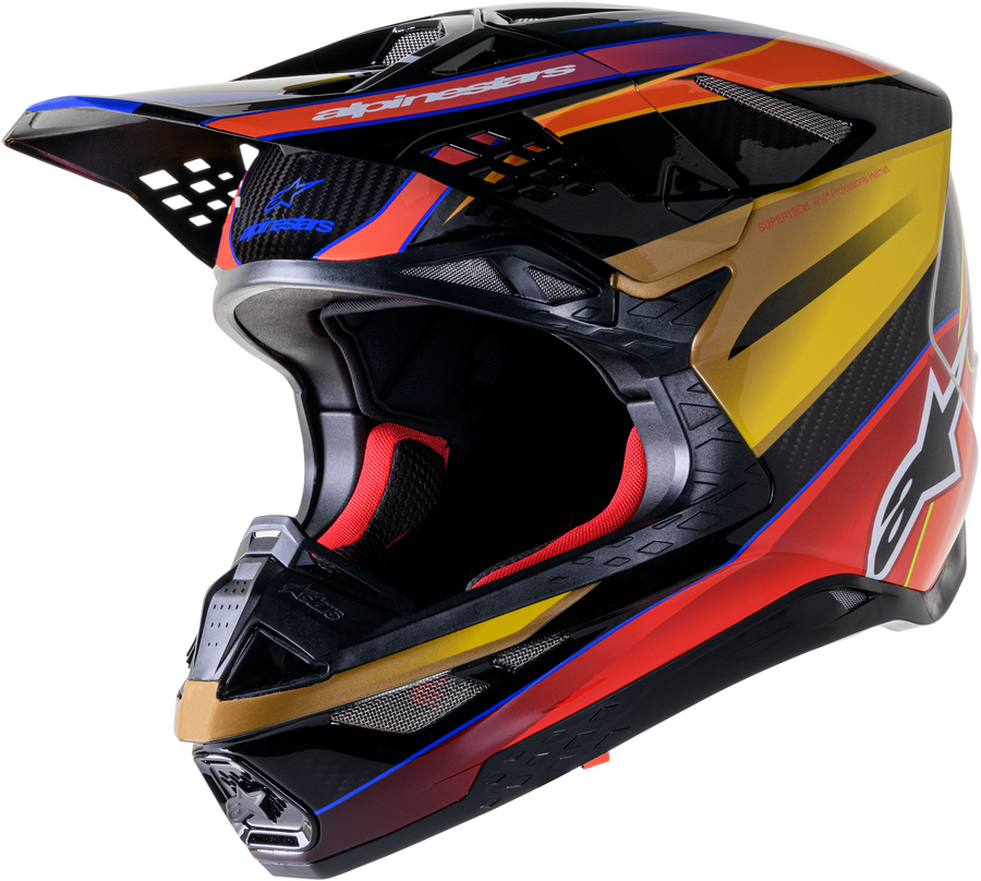 SUPERTECH S-M10 ERA HELMET GOLD YLW/RIO RED GLOSSY