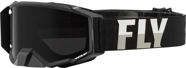 FLY RACING ZONE PRO W/C GOGGLE BLK/WHITE W/DARK SMOKE HYDRO LENS