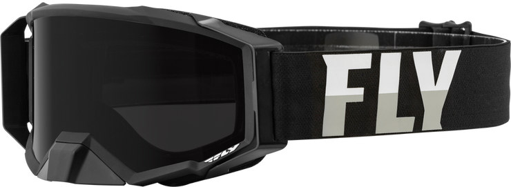 FLY RACING ZONE PRO W/C GOGGLE BLK/WHITE W/DARK SMOKE HYDRO LENS