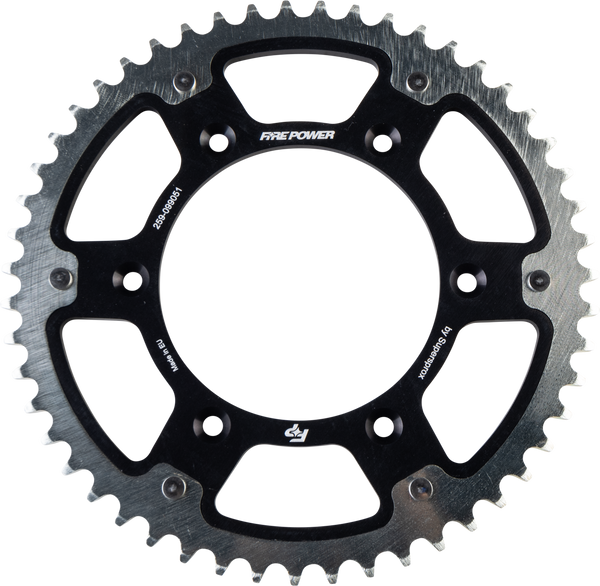 REAR SPROCKET HYBRID 51T BLK/SIL | FPH-990-51-BLK