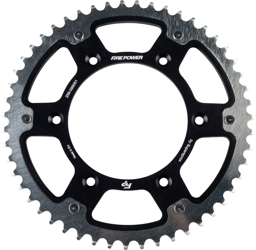 REAR SPROCKET HYBRID 51T BLK/SIL | FPH-990-51-BLK