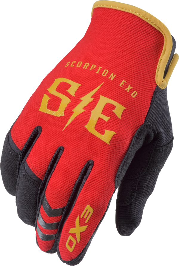 AIR-STRETCH GLOVES CHARGE RED/GOLD