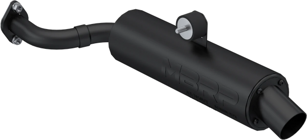SINGLE SLIP-ON SYSTEM W/ UTILITY MUFFLER BLK CAN | AT-7216