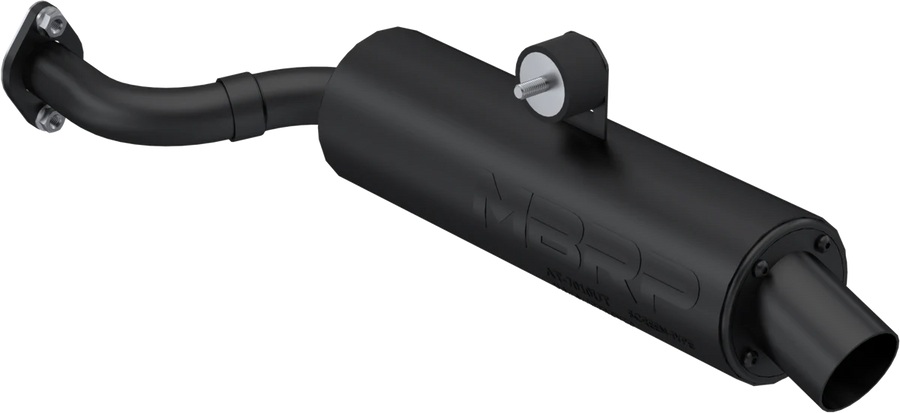 SINGLE SLIP-ON SYSTEM W/ UTILITY MUFFLER BLK CAN | AT-7216