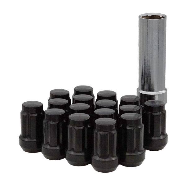 12MMX1.50 LOCK STYLE LUG NUTS BLACK W/KEY 16/PK
