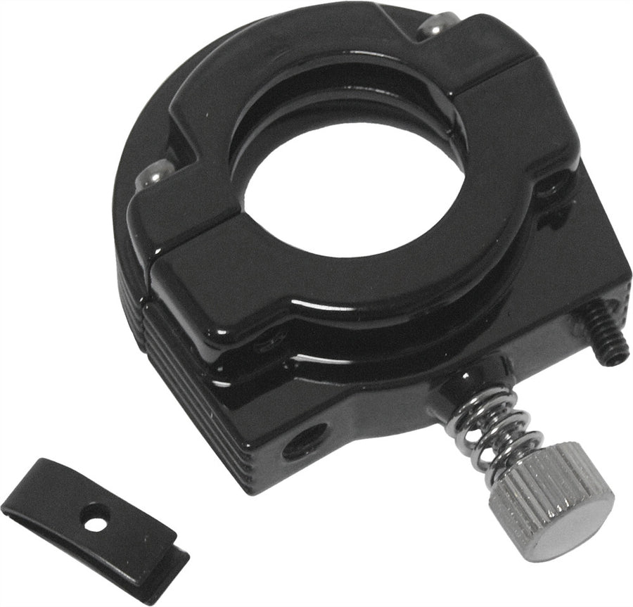 THROTTLE CLAMP DUAL CABLE SCREW IN GLOSS BLACK