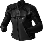 WOMENS S1 D3O LEATHER JACKET BLACK/BLACK