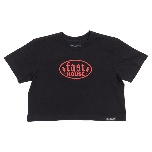 WM STRUT SS CROP TEE BLK 2X