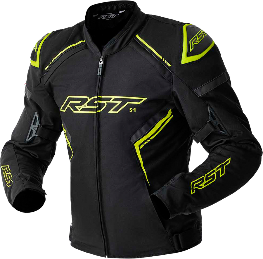 S1 D3O TEXTILE JACKET BLACK/GREY/FLO YEL 2X