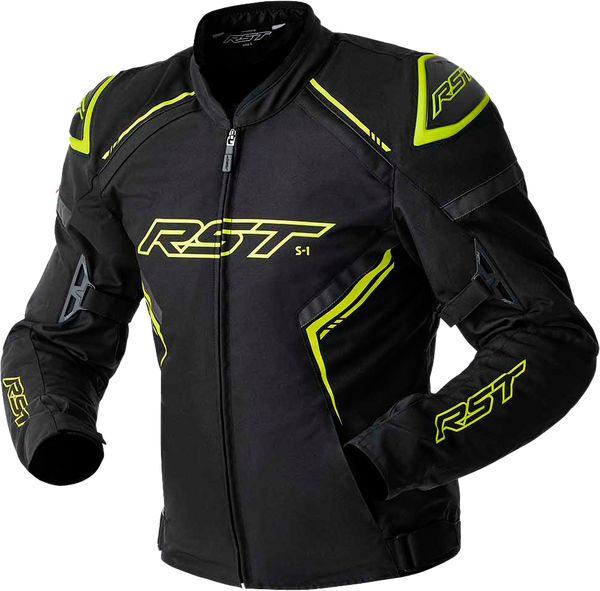 S1 D3O TEXTILE JACKET BLACK/GREY/FLO YEL