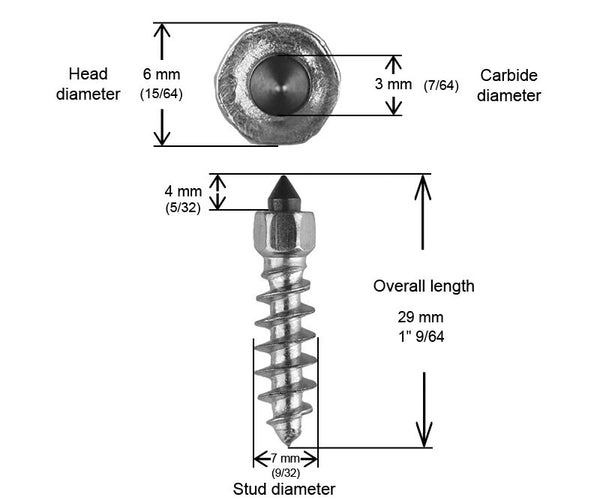 1"-25MM STANDARD SCREW STUDS QTY 250 | ST-25250R