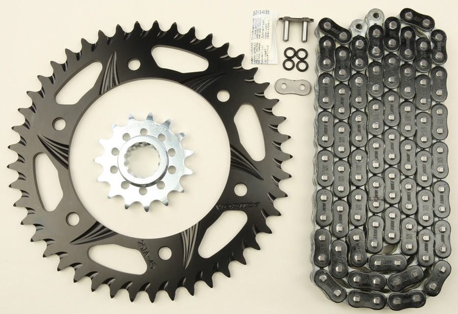 SPROCKET/CHAIN KIT STL/STL 16/47T SIL RX3 520-116L BLK