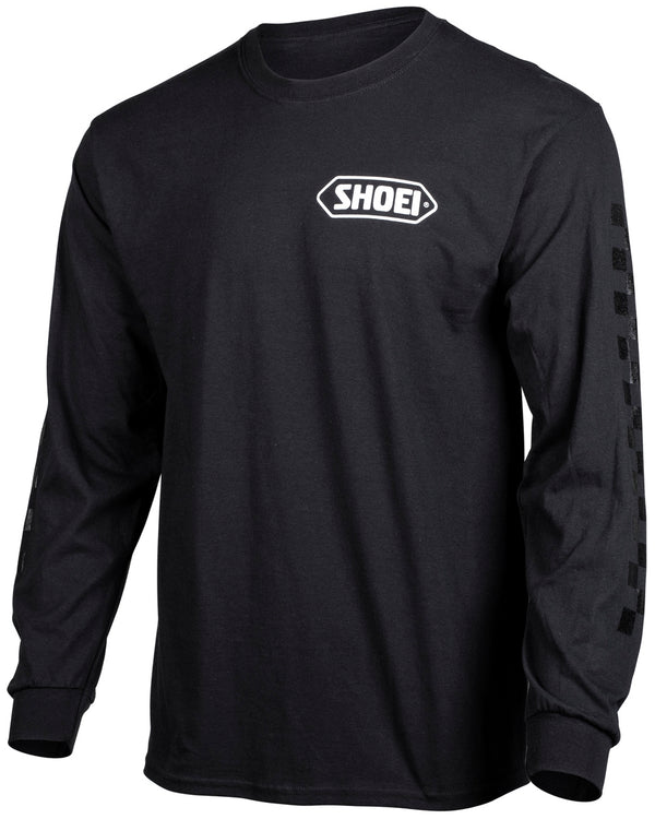 SHOEI CORP LOGO LS T BK/W