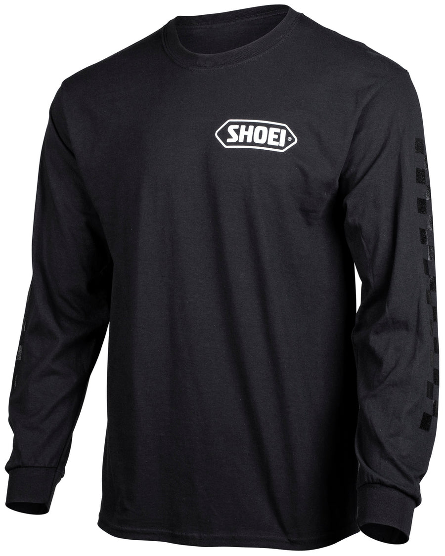 SHOEI CORP LOGO LS T BK/W