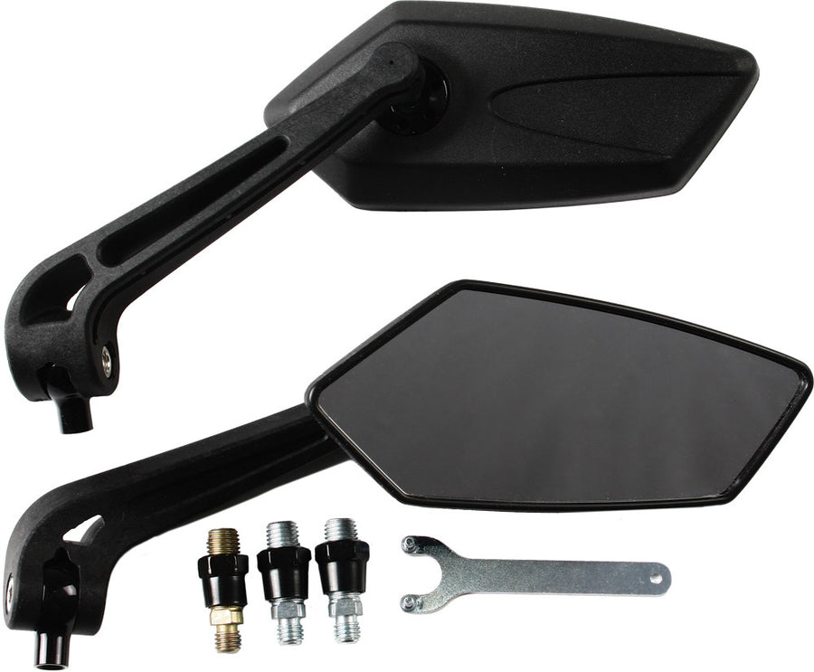 GT STYLE COMPOSITE MIRRORS BLACK PAIR