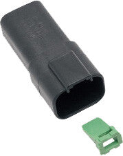4-WIRE BLACK DEUTSCH RCPTCL & WDGLCK HD# 72104-94BK | DR-4B