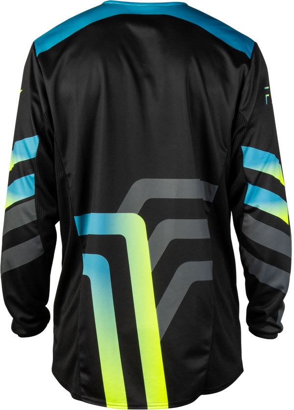 KINETIC VOLT JERSEY BLACK/GREY/TEAL/YELLOW