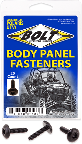 UTV BODY PANEL FASTENERS M6X24 BODY PANEL SCREWS  20PK | RZR-BDPNL