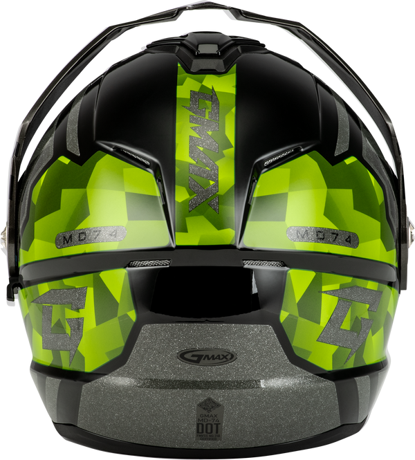 MD-74 STRIKER MODULAR HELMET W GLD SHLD BLK/SLVR/GRN MTLC MD
