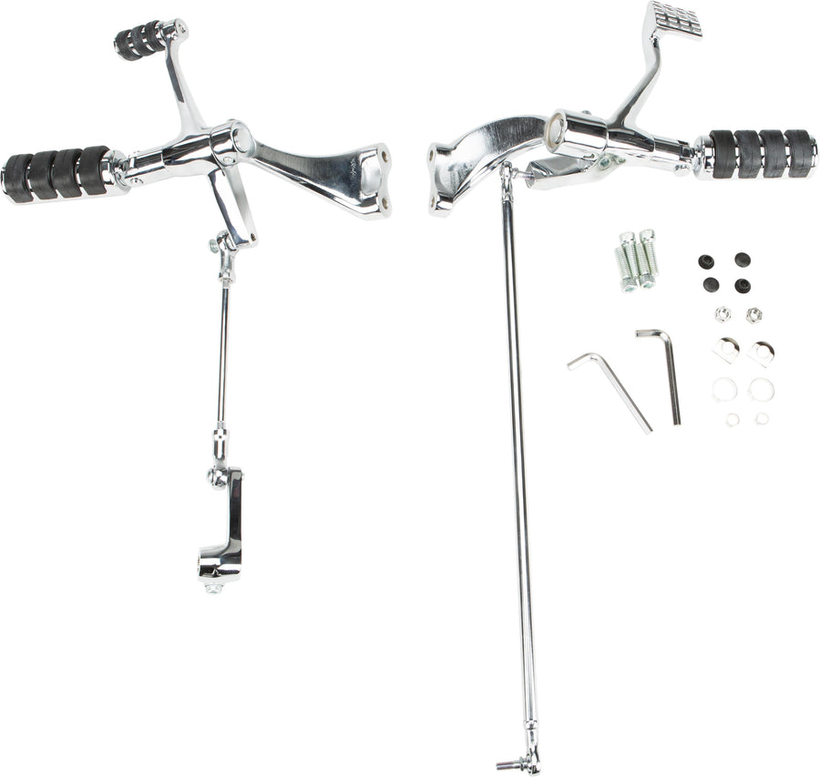FORWARD CONTROL KIT XL 04-13 CHR W/RUBBER BAND PEGS | 35-0215CK