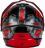 MD-74 STRIKER MODULAR HELMET W RED SHIELD BLK/GRY/RD MTLC