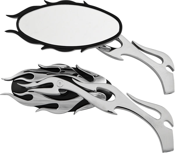 MIRRORS FLAME W/FLAME STEM BLACK/CHROME | 18-397