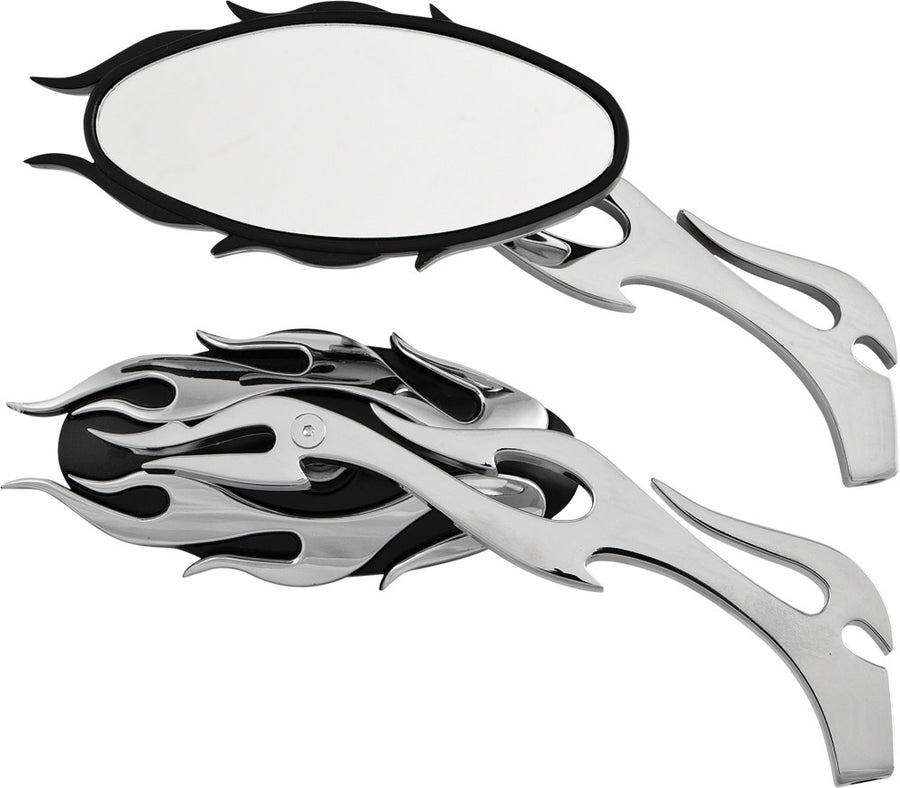 MIRRORS FLAME W/FLAME STEM BLACK/CHROME | 18-397
