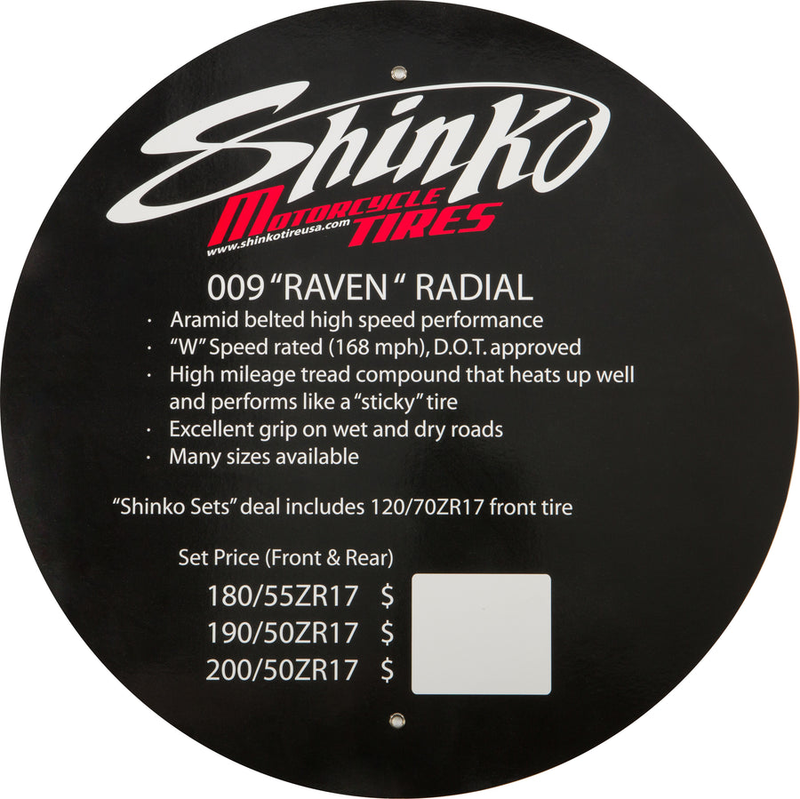 TIRE DISPLAY SIGN 009 RAVEN