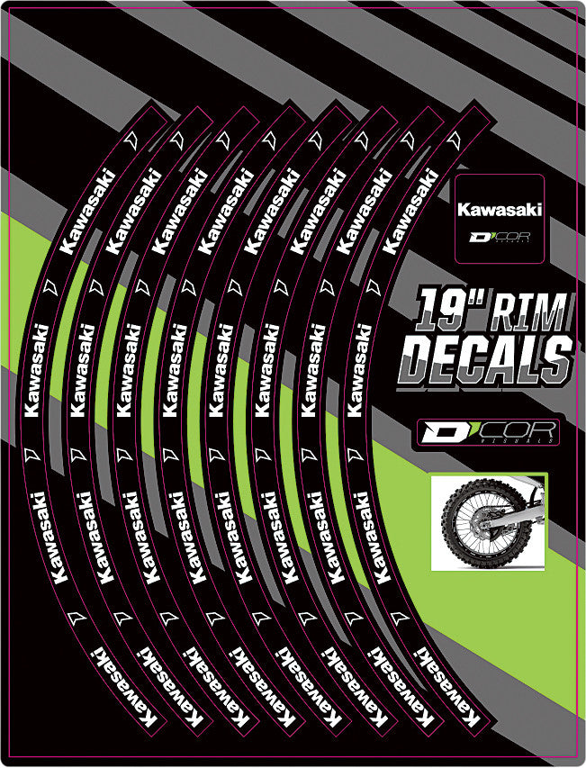 RIM DECALS 19" KAWASAKI LOGO REAR | 40-80-201