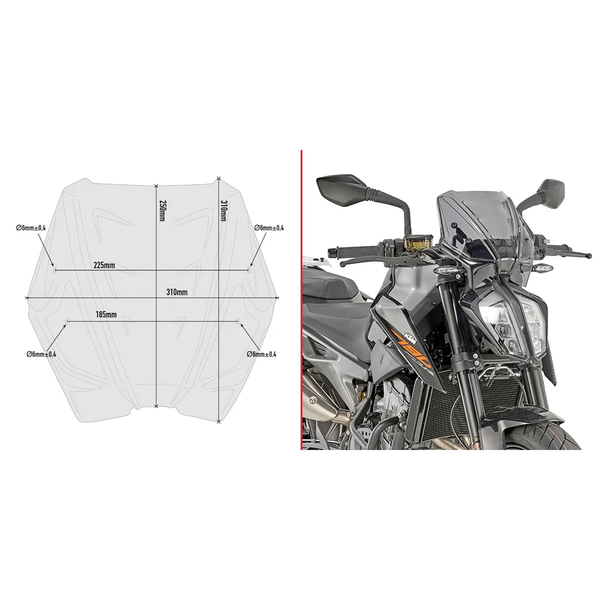WINDSHIELD SPECIFIC LOW SMOKE KTM