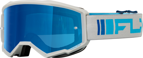 YOUTH ZONE GOGGLE SILVER/BLUE W/ DARK BLUE MIRROR/SMOKE LENS