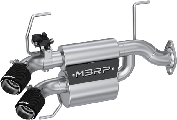 DUAL STACKED SLIP-ON SYSTEM W/ ACTIVE EXHAUST CF TIP | AT-9539AS