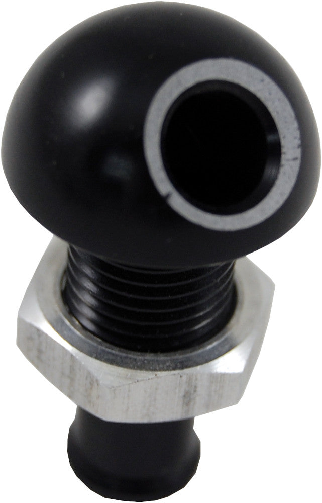 BILLET THRU-HULL WATER FITTING BLACK 3/8" 45 DEG.