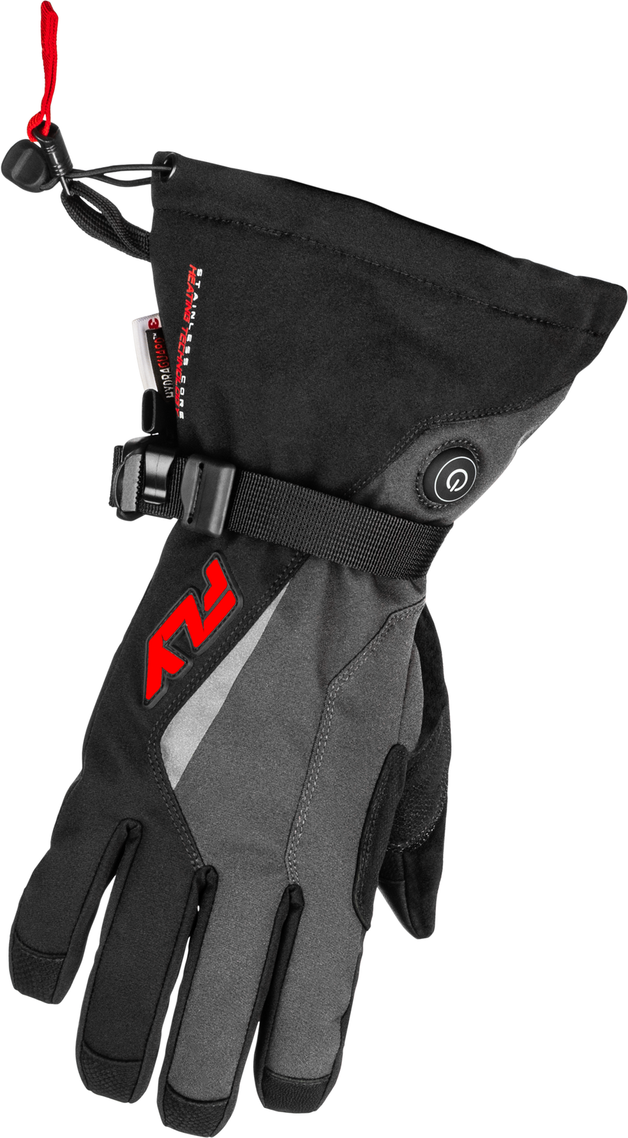 TITLE HEATED GAUNTLET GLOVES GREY/BLACK/RED