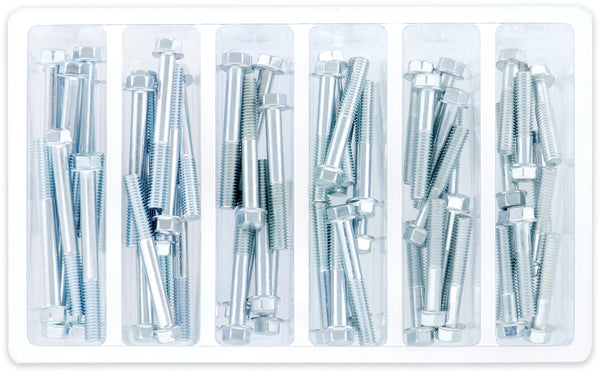 M6 8MM HEX FLANGE BOLT ASSORTMENT 60 PIECE KIT