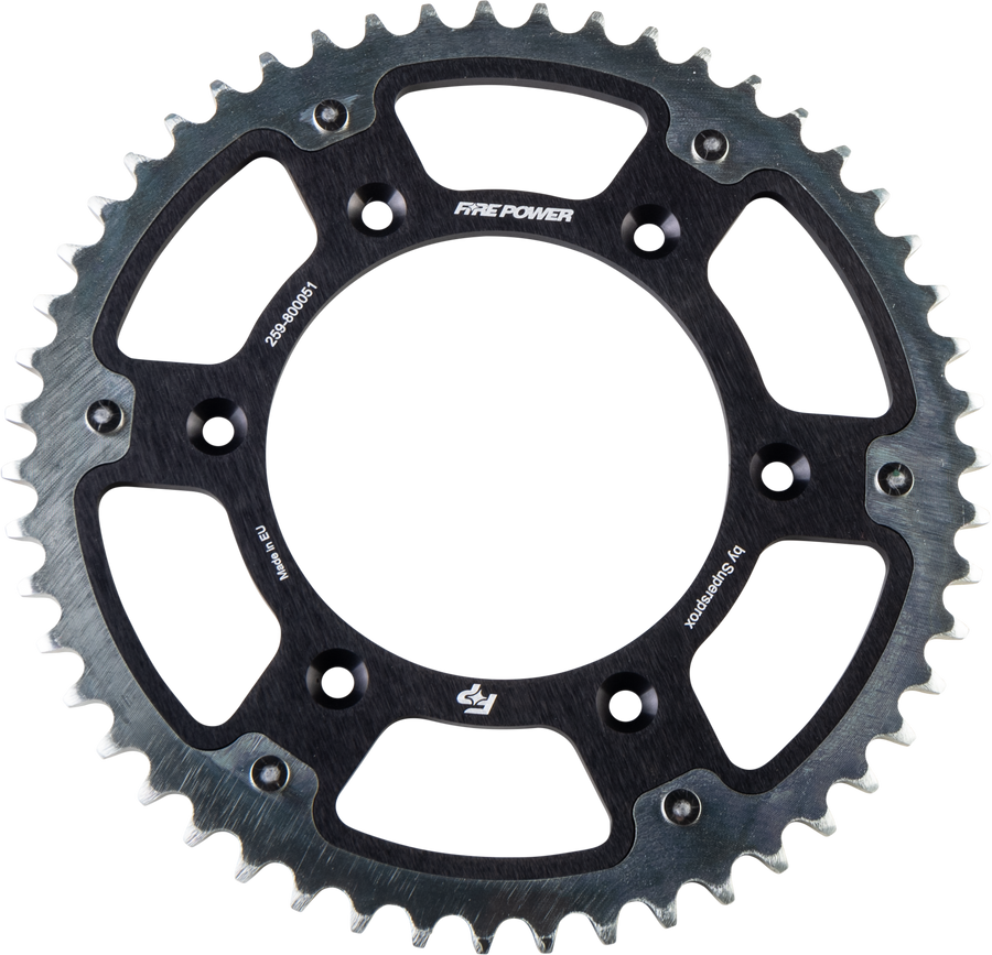 REAR SPROCKET HYBRID 51T BLK/SIL | FPH-8000-51-BLK