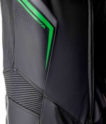 S1 D3O SUIT BLK/GRY/FLO GRN LEATHER SM