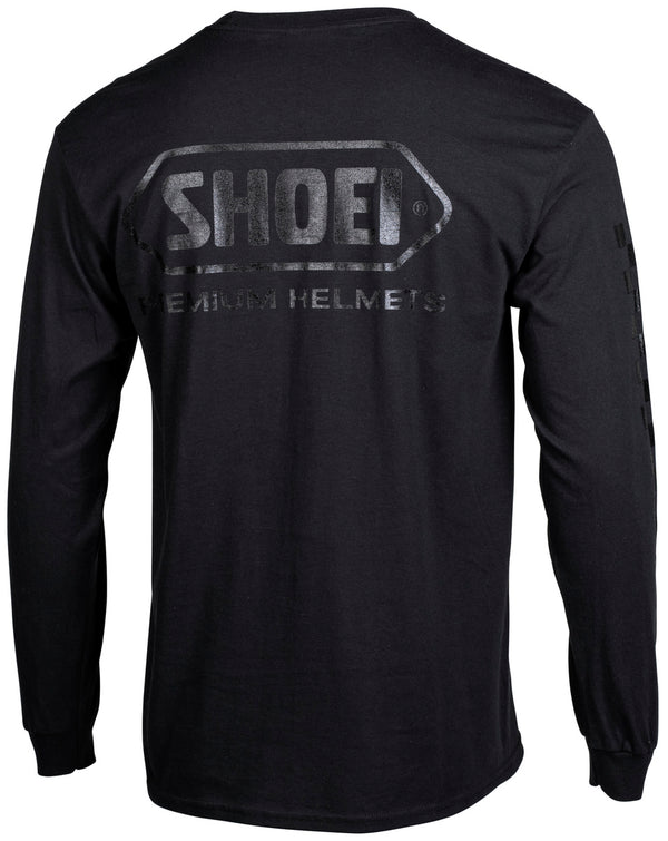 SHOEI CORP LOGO LS T BK/W