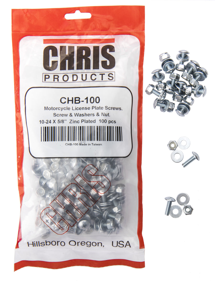 LICENSE PLATE FASTENERS 100/PK 100 PACK | CHB100