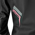 WOMENS S1 D3O LEATHER JACKET BLK/FLO PINK