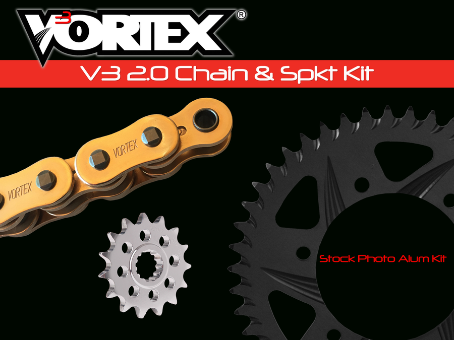 SPROCKET/CHAIN KIT STL/ALU 16/43T BLK SX3 520-108L GLD